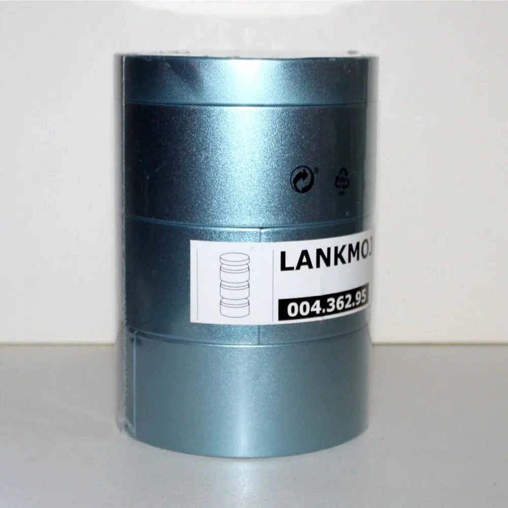 Ikea Lankmoj 3 decorative stackable box blue metal tin can NEW Sealed home decor